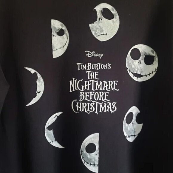 Disney Sweatshirt Junior L Nightmare Before Christmas Jack Moon Phases Halloween - Picture 4 of 9